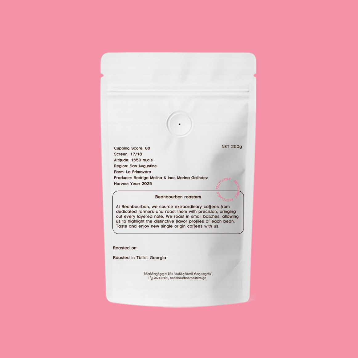 Colombia, La Primavera Pink Bourbon | Filter